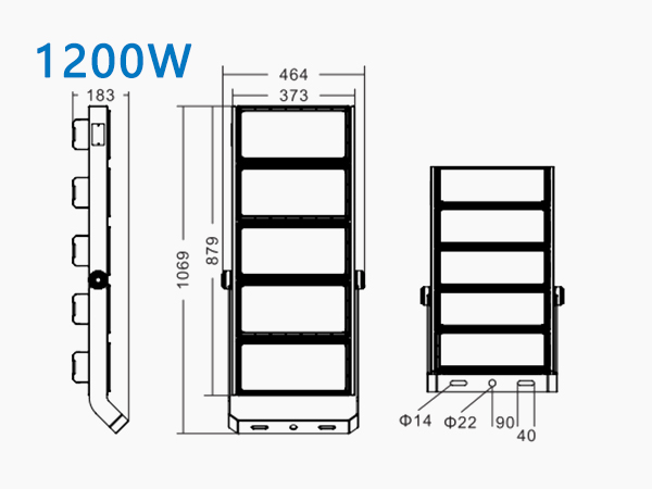 尺寸圖_FLT-TX1-1200_TX球場(chǎng)燈