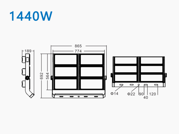 尺寸圖_FLT-TX1-1440_TX球場燈