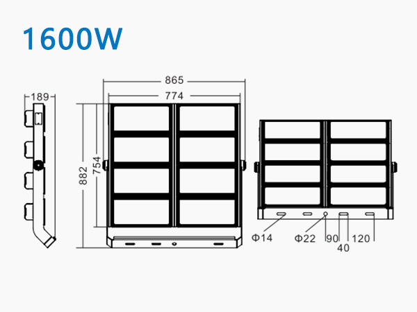 尺寸圖_FLT-TX1-1600_TX球場燈